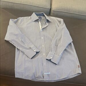 English Laundry Blue and White Striped Shirt